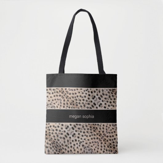 Cheetah Print personaliseren Tote Bag (Voorkant)