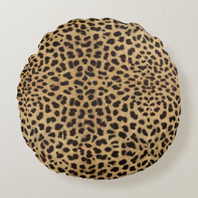 Cheetah Print Rond Kussen (Voorkant)