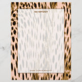 Cheetah print, roze achtergrond persoonlijk briefhoofd (Voorkant)