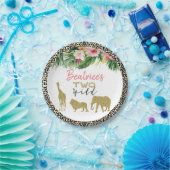 Cheetah Print Safari Glitter Two Wild Birthday  Papieren Bordje (Feest)