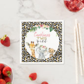 Cheetah Print Safari Glitter Two Wild Birthday Servet (Insitu)