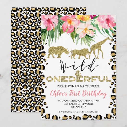 Cheetah Print Safari Wild Oneerlijke Verjaardag Kaart (Voorkant / Achterkant)