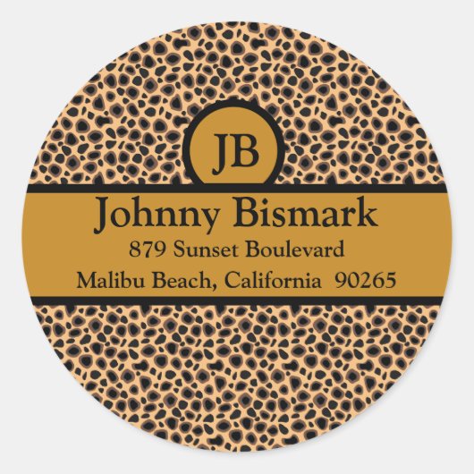 Cheetah Print  Sjabloon Ronde Sticker (Voorkant)