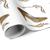 Cheetah Print Stiletto Hiel Shoe Cadeaupapier (Rol Hoek)