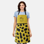 Cheetah Print Taming Keuken Geel Zwart Grappig Schort (Gedragen)