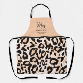 Cheetah Print Taming Keuken Roze Chique Zwart Grap Schort (Voorkant)