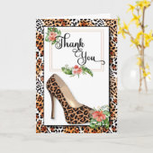 Cheetah Print Tropical Dank je Kaart (Gele Bloem)