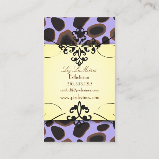 Cheetah print visitekaartjes (Achterkant)