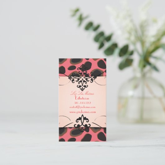 Cheetah print visitekaartjes (Staand voorkant)