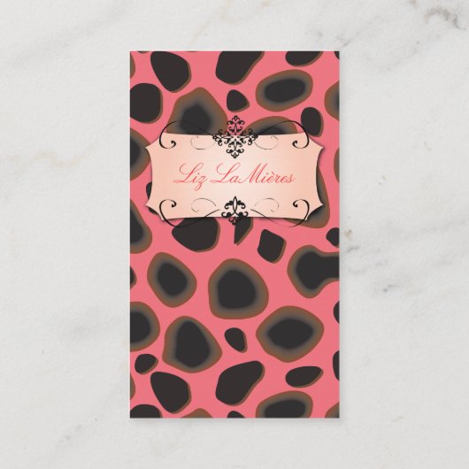 Cheetah print visitekaartjes (Achterkant)
