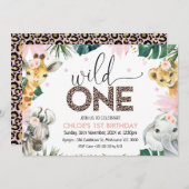 Cheetah print Wild One Safari Animals Birthday Kaart (Voorkant / Achterkant)