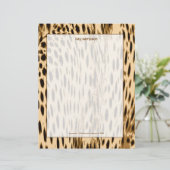 Cheetah print, zwarte achtergrond briefhoofd sjabloon (Staand voorkant)