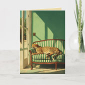 Cheetah Resting in Sunlit Room Kaart (Voorkant)