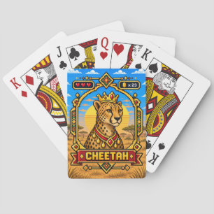 Cheetah Retro 8-Bit Pixelkunst Pokerkaarten
