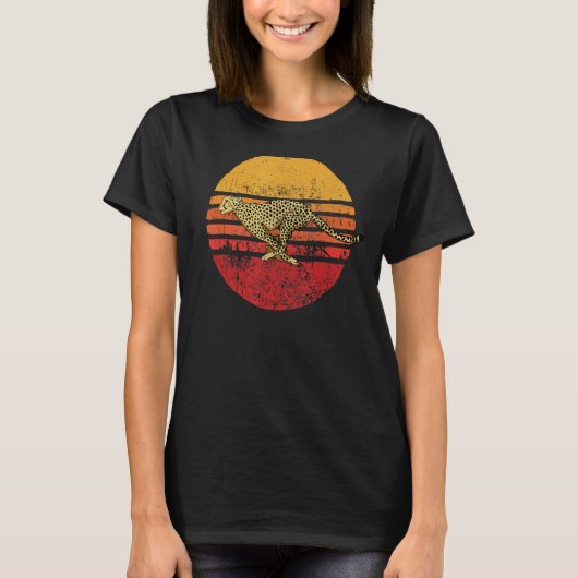  Cheetah Retro Style Cheetah T-shirt (Voorkant)