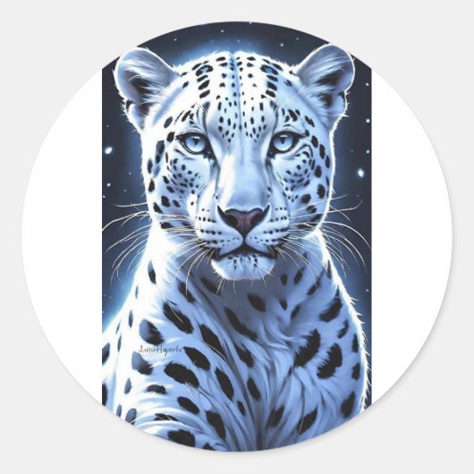 Cheetah Ronde Sticker (Voorkant)
