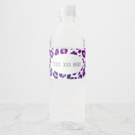 cheetah roze, animal+print, Leopard, cheetah Waterfles Etiket