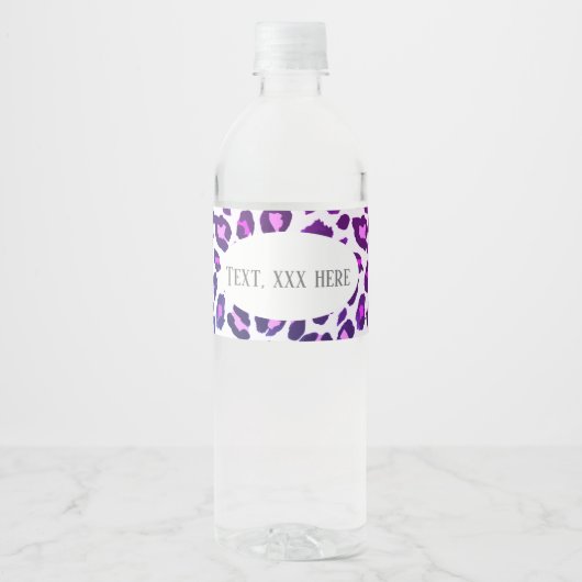 cheetah roze, animal+print, Leopard, cheetah Waterfles Etiket (Voorkant)