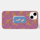 Cheetah, roze luipaard monogram Case-Mate iPhone case (Achterkant (horizontaal))