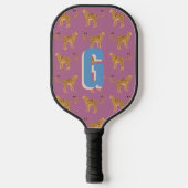 Cheetah, roze luipaard monogram pickleball paddle (Voorkant)