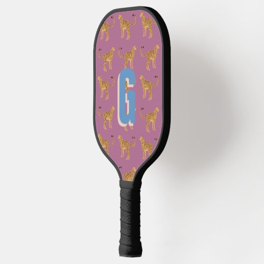 Cheetah, roze luipaard monogram pickleball paddle (Links)