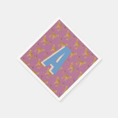 Cheetah, roze luipaard monogram servet (Hoek)