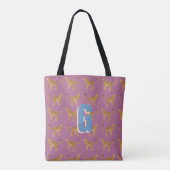 Cheetah, roze luipaard monogram tote bag (Achterkant)