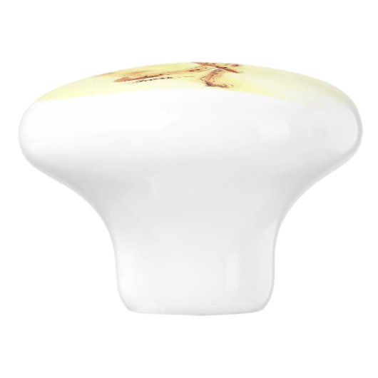 Cheetah runnen keramische knop (Zijkant)