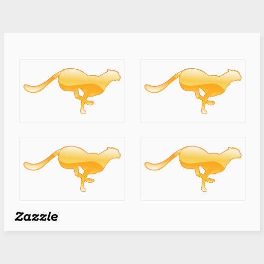 Cheetah Running Rechthoekige Sticker (Vel)