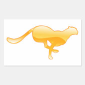 Cheetah Running Rechthoekige Sticker (Voorkant)