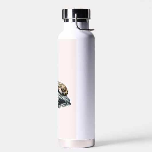 Cheetah rust op een rots waterfles (Links)