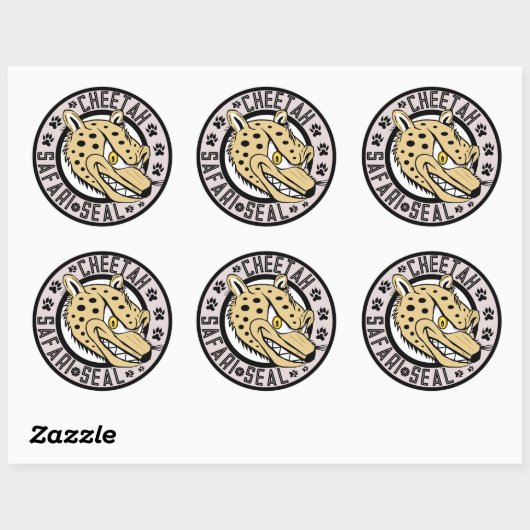 Cheetah Safari Seal Ronde Sticker (Vel)