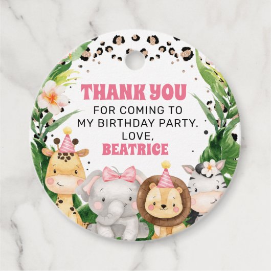 Cheetah Safari Twee Wild Birthday Dank je Bedankjes Labels (Voorkant)