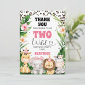 Cheetah Safari Twee Wild Birthday Dank je wel Kaart (Staand voorkant)