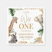 Cheetah Safari Wild One Baby Shower Paper Servet (Voorkant)