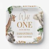 Cheetah Safari Wild One Baby Shower  Papieren Bordje (Voorkant)