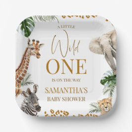 Cheetah Safari Wild One Baby Shower  Papieren Bordje