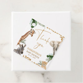 Cheetah Safari Wild One Baby Shower Thank You Bedankjes Labels