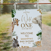Cheetah Safari Wild One Baby Shower Welcome Sign Foto Afdruk