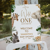 Cheetah Safari Wild One Baby Shower Welcome Sign Foto Afdruk