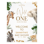 Cheetah Safari Wild One Baby Shower Welcome Sign Foto Afdruk (Voorkant)