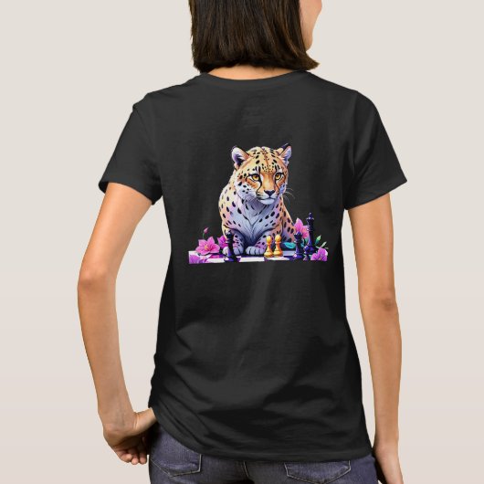 Cheetah schaak spelen - Snelste dier op aarde T-shirt (Achterkant)