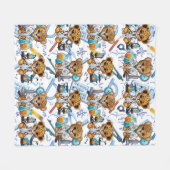 Cheetah Scientist Experiment Patroon Fleece Deken (Voorkant (Horizontaal))