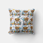 Cheetah Scientist Experiment Patroon Print Kussen (Voorkant)