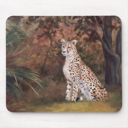 Cheetah Sitting Proud Mousepad Muismat (Voorkant)