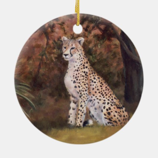 Cheetah Sitting Proud Ornament (Achterkant)