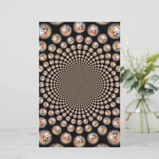 Cheetah Spin Spectacle – Feline Frenzy: Kleurrijk Briefpapier (Staand voorkant)