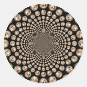 Cheetah Spin Spectacle – Feline Frenzy: Kleurrijk Ronde Sticker