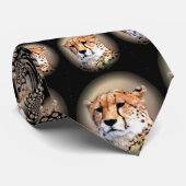 Cheetah Spin Spectacle – Feline Frenzy: Kleurrijk Stropdas (Opgerold)