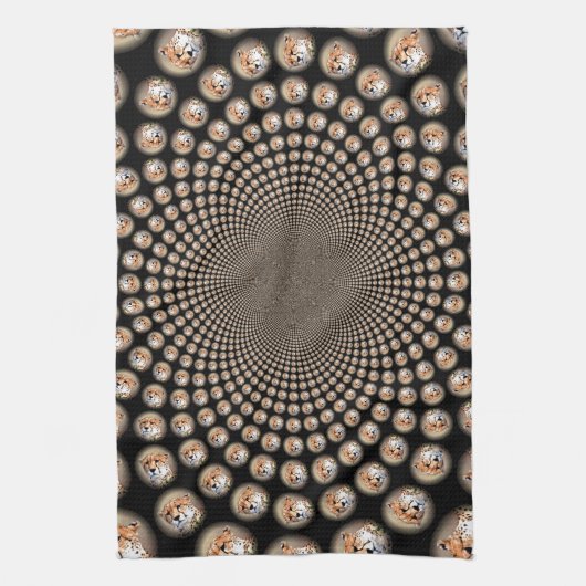 Cheetah Spin Spectacle – Feline Frenzy: Kleurrijk Theedoek (Verticaal)